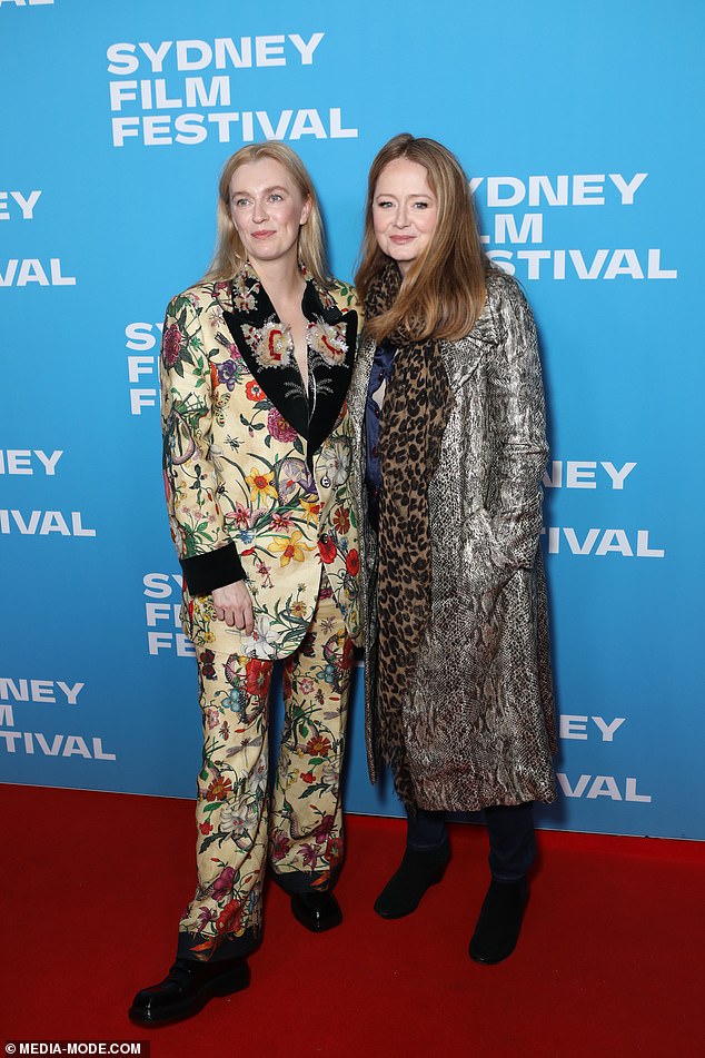 Gracie, 37, (left) has been documenting her father's life since his diagnosis and recently celebrated the premiere of her documentary Revealed: Otto by Otto on Saturday.  In the photo with sister Miranda Otto (right)