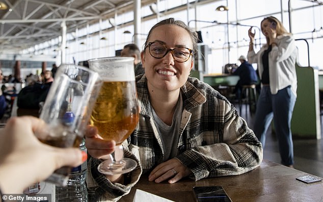 A flight attendant has issued a grim warning to airline passengers with a penchant for pre-travel drinks at the airport before boarding the plane (stock image)