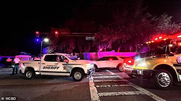 Police responded to a home in Tampa just after 11 p.m. Saturday when a woman reported her husband had been shot