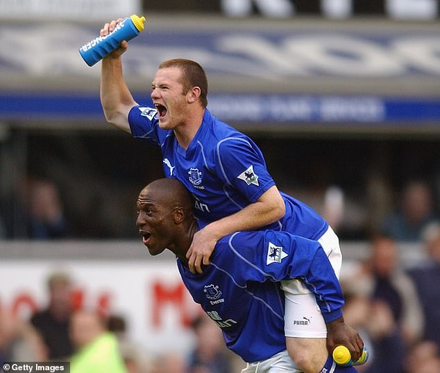 Kevin Campbell (below) and Wayne Rooney (above) played together for the Everton first team between 2002 and 2004