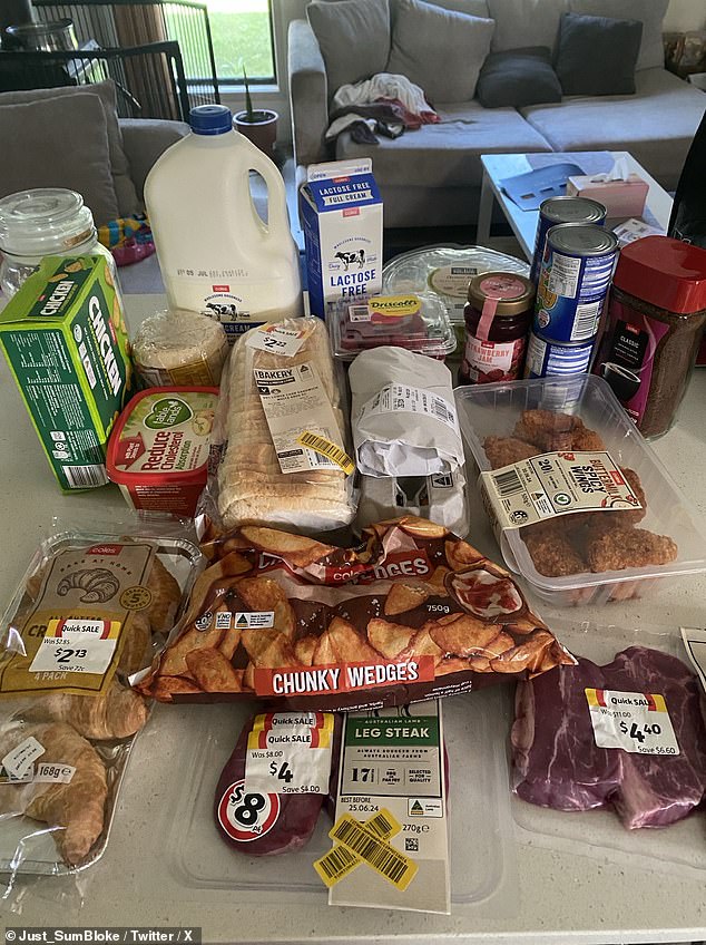 An Australian father has significantly increased his grocery costs after a single shopping bag cost him $85 - but he didn't get the sympathetic response he was hoping for