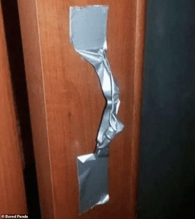 If it works, it works!  Elsewhere, someone else used duct tape to make a door handle and it worked great