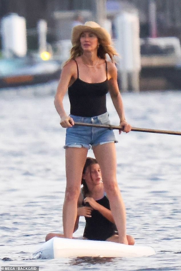 Gisele Bundchen enjoyed a day of paddleboarding with her children and boyfriend Joaquim Valente on Father's Day
