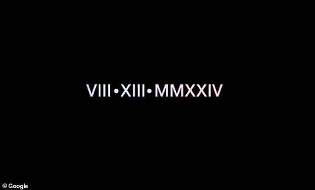 The video, titled 'AI... meet IX at Made by Google', also confirms the date of the event in Roman numerals: VIII-XIII-MMXXIV, or August 13, 2024