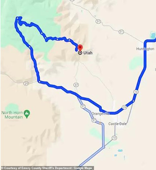 A map of the road before Google made the correction to their navigation system