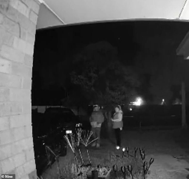 The man quickly responded to the Coles employee's ad and asked for a test drive (pictured) with the interaction captured by her doorbell's CCTV