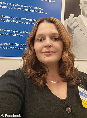 Pictured: Walmart Store Manager Kimberly Marolf Hawn at Walmart Watertown, NY.  She was hired as a cashier 24 years ago.  Walmart usually hires its manager internally after years of on-the-job training in other positions, making it extremely expensive when employee turnover is high