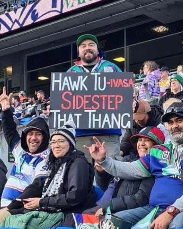 Rugby League fans have gone wild for this sign created by a New Zealand Warriors supporter