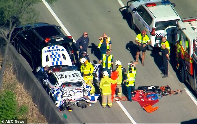 Four people, including two children under the age of 10, have been rushed to hospital in serious conditions after a serious crash on the M1 Pacific highway in Helensvale, Queensland.