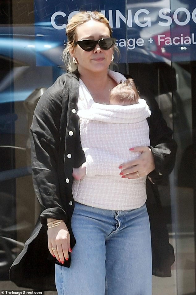 Hilary Duff was spotted in LA with her bouncing daughter Townes Meadow Bair almost six weeks after giving birth