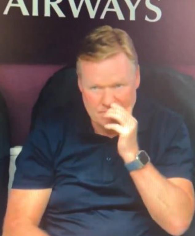 Holland manager Ronald Koeman was seen picking his nose and eating it on Sunday