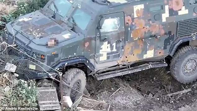 A chilling photo shared by Ukrainian Attorney General Andriy Kostin claims to show the severed head of a Ukrainian soldier on the hood of a Kozak-2 armored vehicle