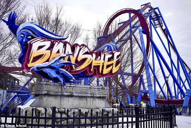 At 167 feet high and 4,000 feet long, the Banshee is the longest steel inverted roller coaster in the world.  The top speed is 100 km/h, which according to the theme park's website is only reached halfway through the ride