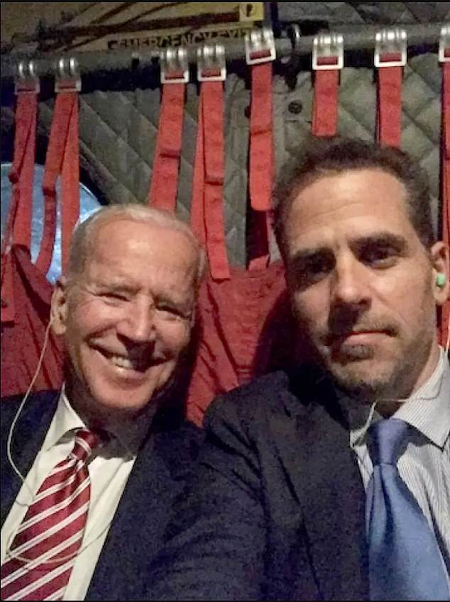 An undated image of Hunter Biden with his father