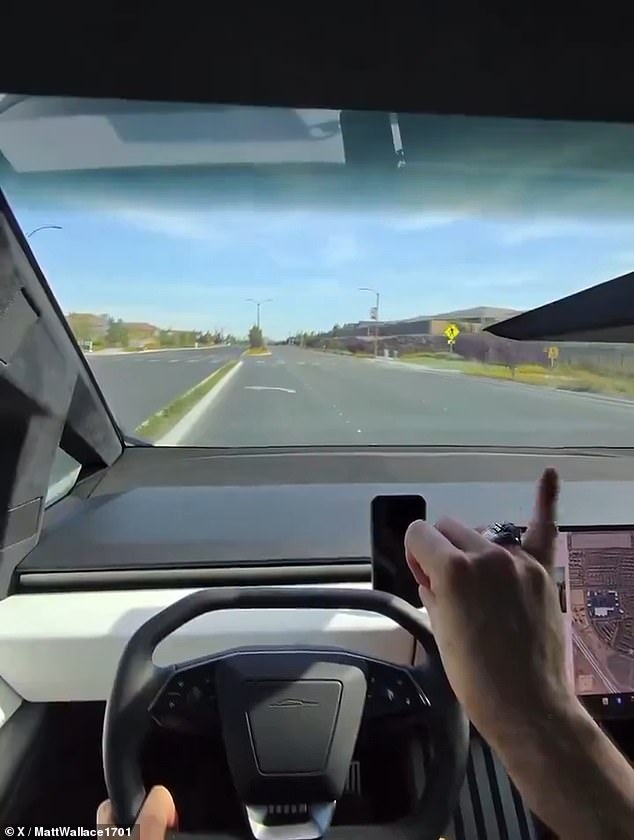 A US Air Force captain posted a video of himself driving his Tesla Cybertruck down a residential street at 83 miles per hour using only his pinky finger