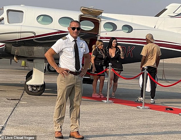 Captain Anthony 'Tony' Blake (above) leads the Love Cloud Vegas tour - a mile-long clubbing experience in a Cessna 414 equipped with a double bed