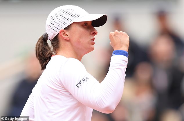 World number one Iga Swiatek reached the quarter-finals of the French Open on Sunday by beating Russian Anastasia Potapova 6-0, 6-0 in 40 minutes