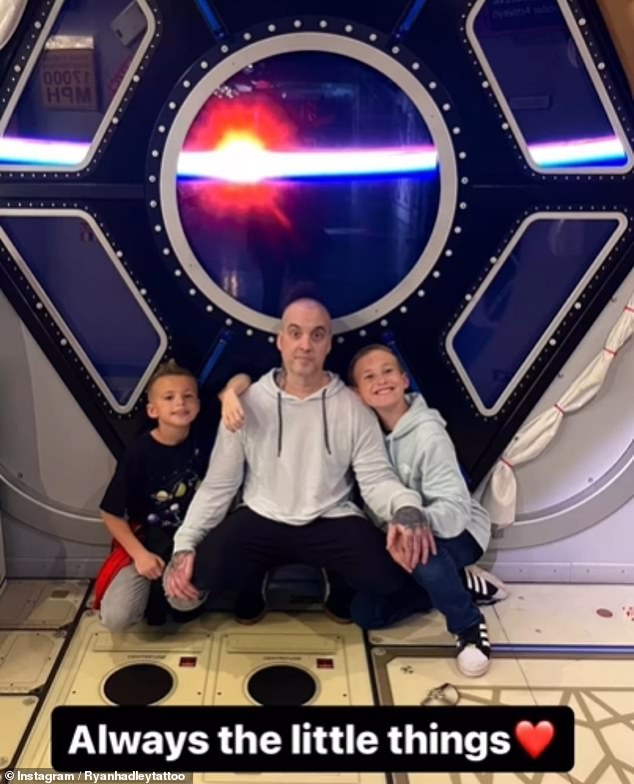 Ink Master star Ryan Hadley died Thursday evening at just 46, after a difficult months-long battle with cancer;  pictured with his sons last month