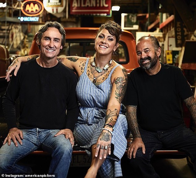 Danielle Colby is best known for her starring role in the television show American Pickers alongside Mike Wolfe (left) and Frank Fritz