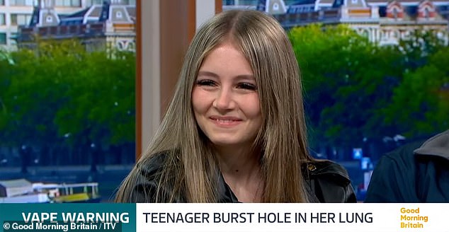 Kyla told Good Morning Britain that vaping isn't 'worth it' after her five-hour life-saving operation