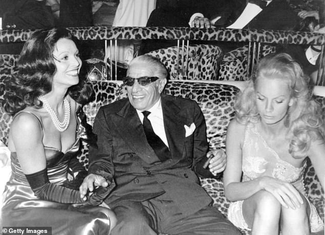 Jackie Kennedy's second husband, billionaire Aristotle Onassis (pictured in 1974), was bisexual and 'savagely beat' young male prostitutes after sex, a new book reveals.