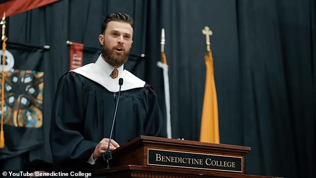 Harrison Butker made several sexist comments during a speech at Benedictine College