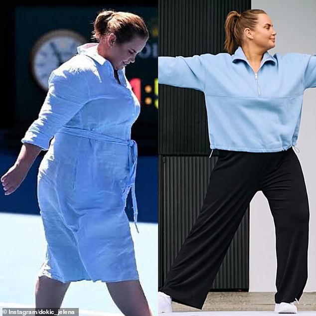 Australian tennis great Jelena Dokic has once again flaunted her impressive weight loss.  In the photo on the left in January 2023 and on the right in 2024
