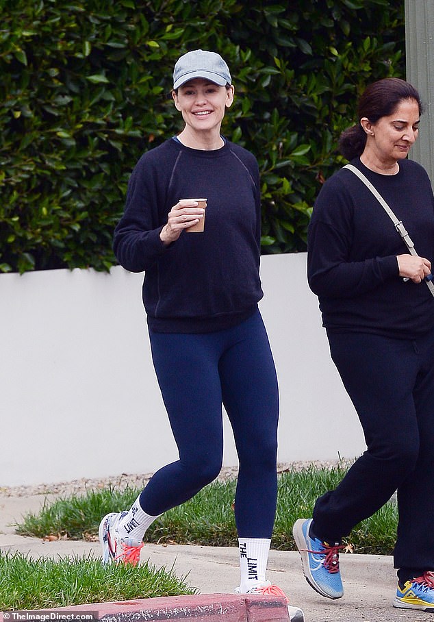 Jennifer Garner was in good spirits after celebrating her son Samuel's graduation as she enjoyed a walk on Thursday