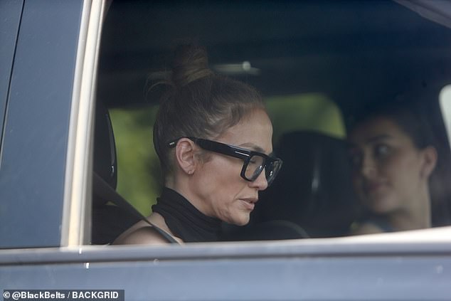Jennifer Lopez, 54, appeared a little tense as she was photographed heading to Paramount Studios in Hollywood, California, amid ongoing speculation about the health of her marriage to Ben Affleck, 51