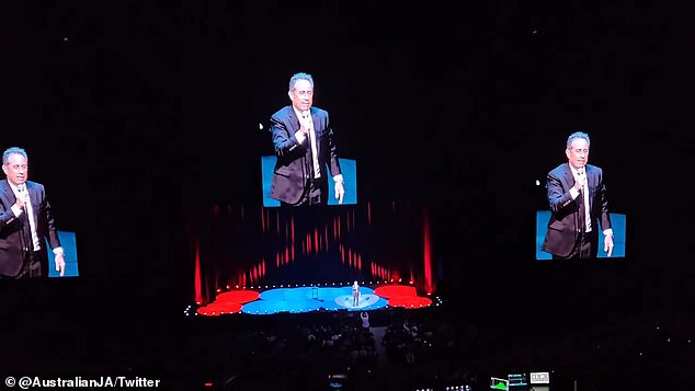 The comedian also took down a pro-Palestine supporter during his stand-up performance at Sydney's Qudos Bank Arena on Sunday night.