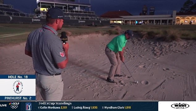 Johnson Wagner attempted Bryson DeChambeau's difficult bunker shot on hole No. 18