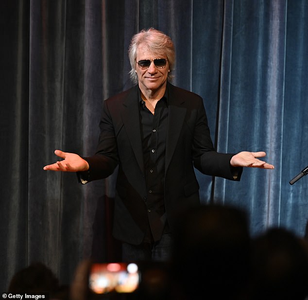 Jon Bon Jovi made a stylish entrance in Cleveland on Saturday to mark the opening of an exhibition honoring his band