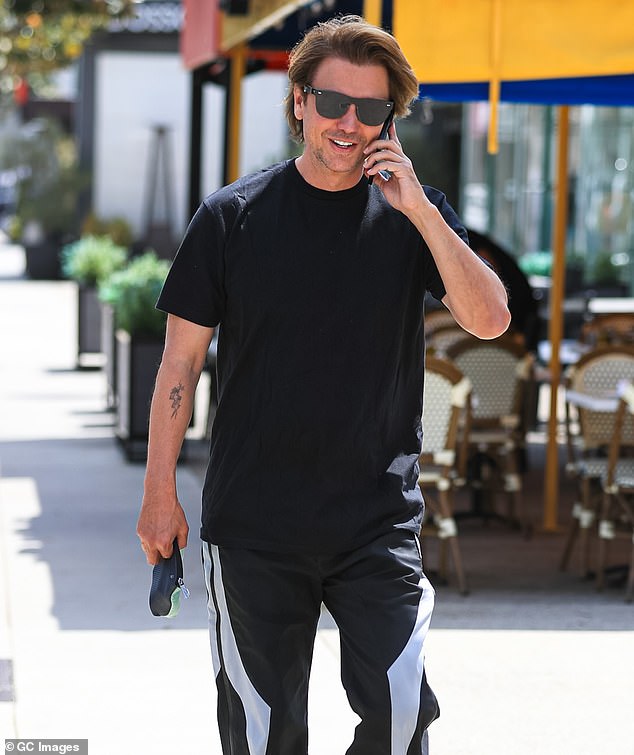 The Keeping Up With The Kardashians veteran was walking past a row of outdoor restaurants on Sunset Boulevard in West Hollywood when he showed off the mark