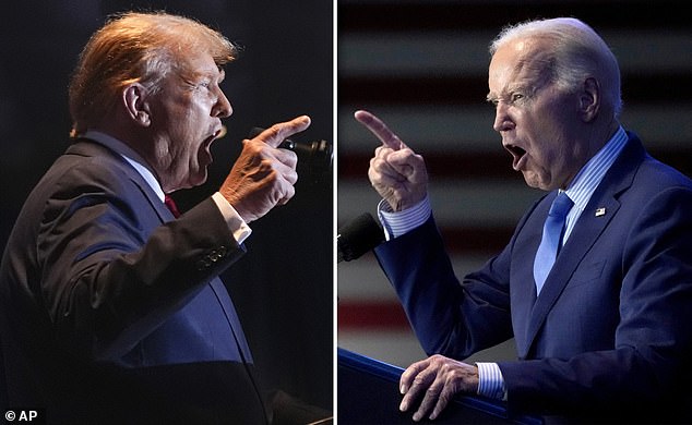 This combination of photos taken in Columbia, South Carolina, shows former President Donald Trump (left) on February 24, 2024, and President Joe Biden on January 27, 2024. The Biden-Trump matchup on Thursday, June 27, is set to be the most influential presidential debate in decades.