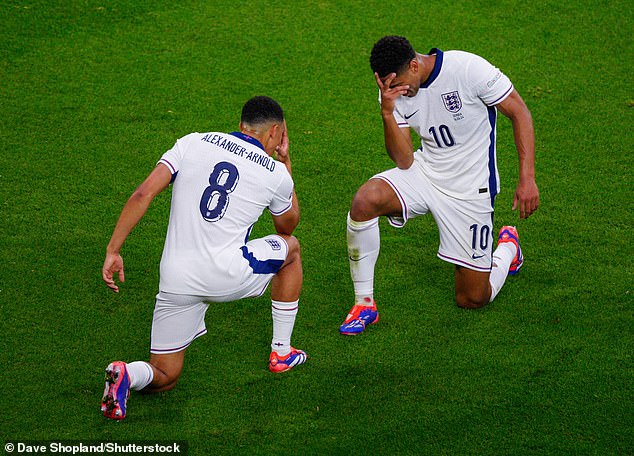 Jude Bellingham (right) and Trent Alexander-Arnold (left) unveiled their new party on Sunday and their bromance is blossoming at Euro 2024