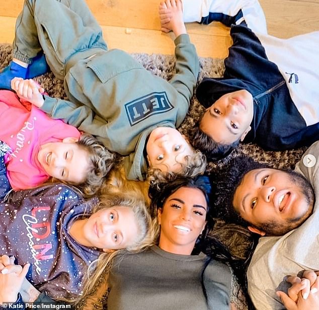 Katie has son Harvey, 22, with Dwight Yorke, son Junior, 18, and daughter Princess, 16, with first husband Peter Andre, 51, and son Jett, 10, and Bunny, 9, with third husband Kieran Hayler (on the photo in 2020)