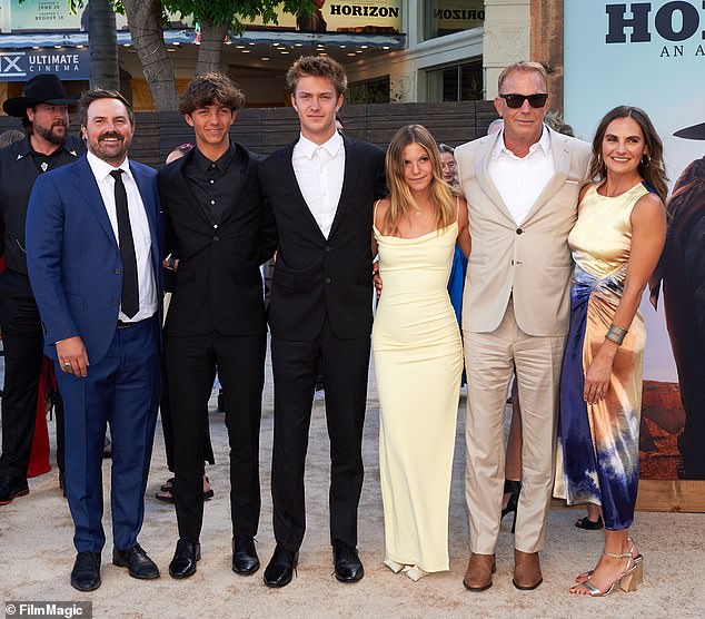 The father of seven – who shares sons Cayden, 17, Hayes, 15, and 14-year-old daughter Grace with Baumgartner – also added that he is hopeful of finding love again and is enjoying the idea;  seen on June 24 with 5 of his children