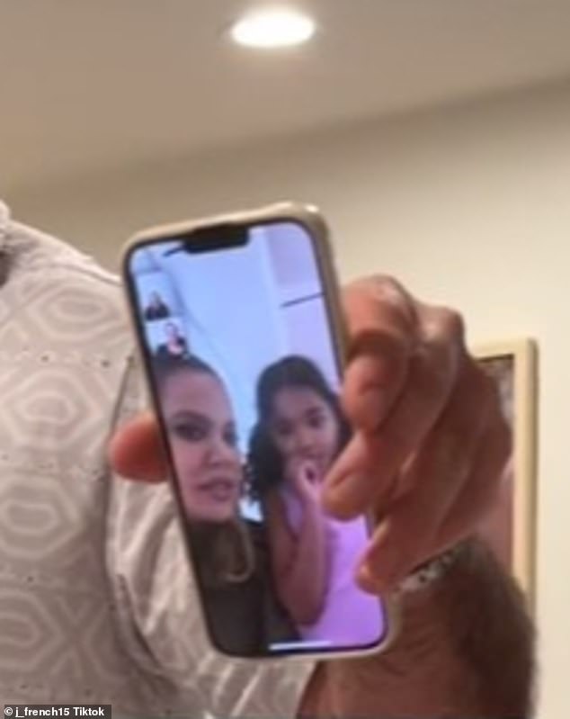 Khloe's daughter True Thompson, six, also sweetly joined in on the phone call later