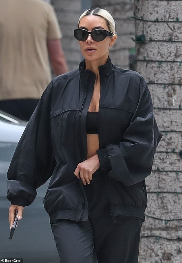 Kim Kardashian was spotted leaving her appointment at Epione, a famed skincare center in Los Angeles, on Wednesday afternoon