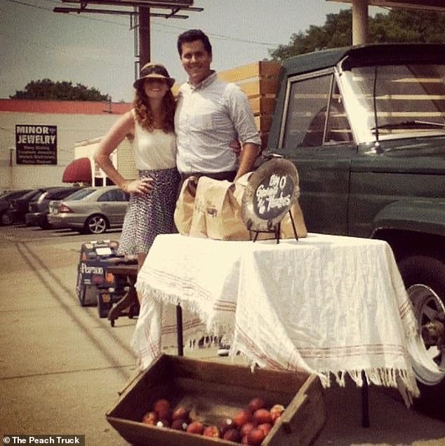 Stephen and Jessica Rose, twelve years ago, when they started delivering fresh peaches