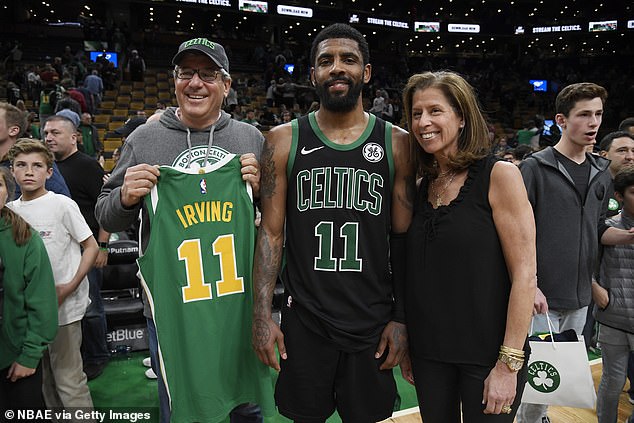 Irving was happy to meet fans and have his picture taken during his time in Boston