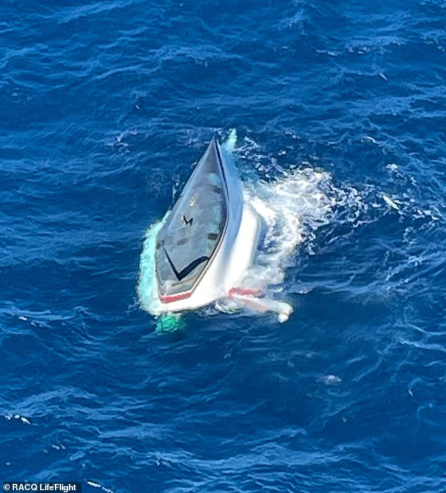 The body of a 65-year-old man has been discovered after a yacht (pictured) capsized off Queensland's central coast