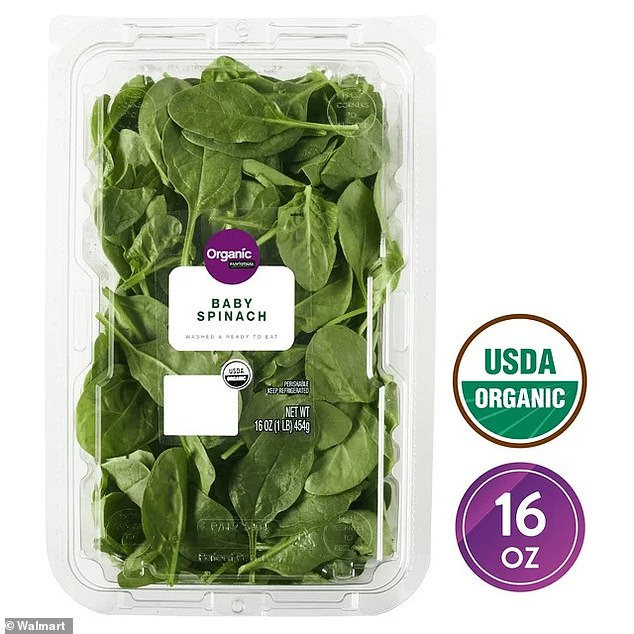 The spinach is still on Walmart shelves and is billed as washed and ready to eat