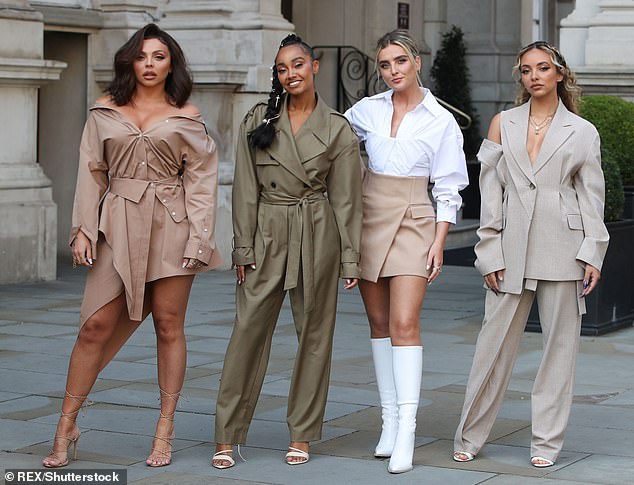 Little Mix, consisting of Leigh-Anne, Jade, Perrie Edwards and Jesy Nelson, split in 2022 and they embarked on a solo singing career (pictured together in 2020)