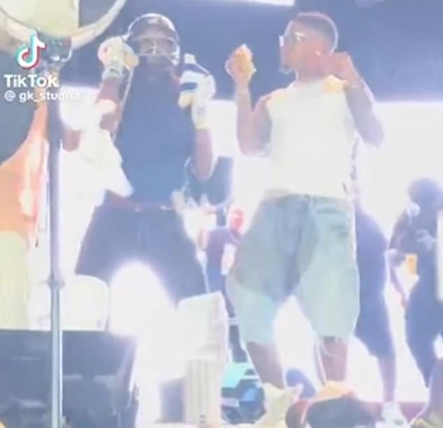 Leon Bailey was seen dancing on stage next to a man in cricket gear