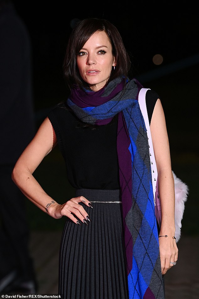 Lily Allen has said the inclusion of intimacy coordinators on film and television sets makes performing sex scenes 'weird' and thinks constantly asking for the other actor's permission to touch them is 'difficult' (pictured in February)