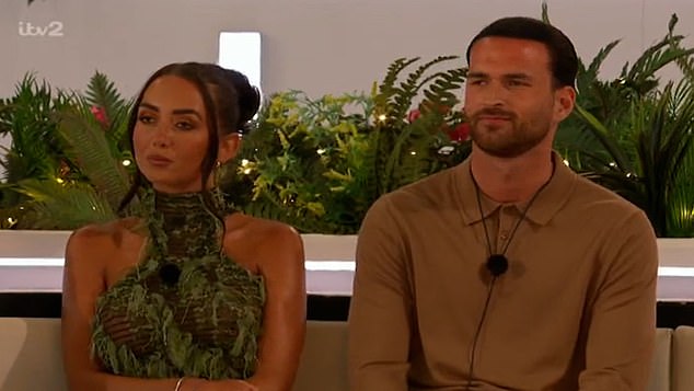 Jess White remains furious with Ronnie Vint after his awkward recoupling speech on Friday night's Love Island - as he continues to chat with Harriett Blackmore