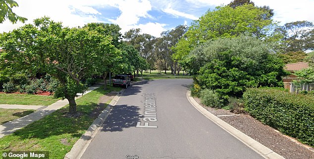 An ACT police patrol found a naked and screaming woman at Fairweather Circuit (pictured) on Monday evening and she claims she had been held captive and assaulted for several days.