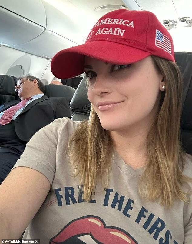Heather Mullins, a conservative journalist, claimed she was discriminated against on an American Airlines flight on Sunday because of her 