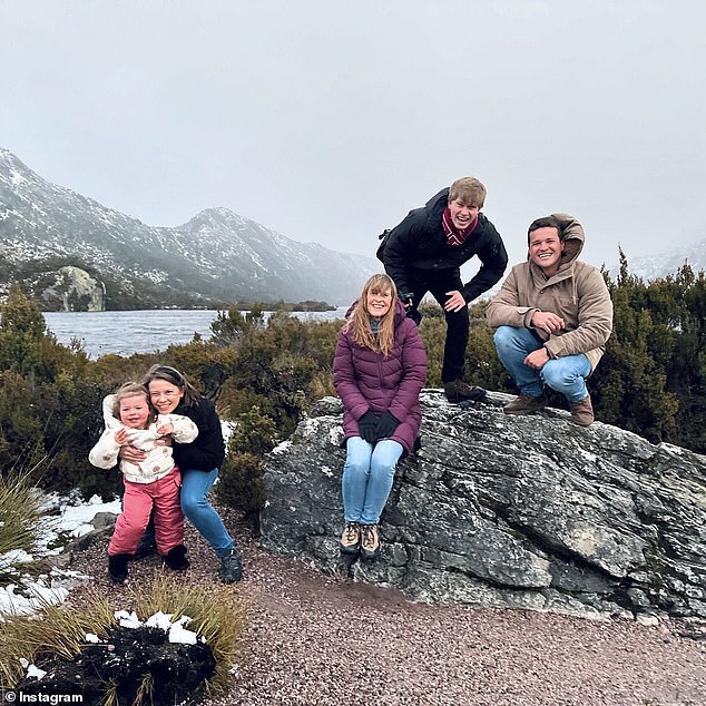 obert, mother Terri, sister Bindi and her husband Chandler Powell all went to Tassie with Bindi's little girl, Grace.  All depicted